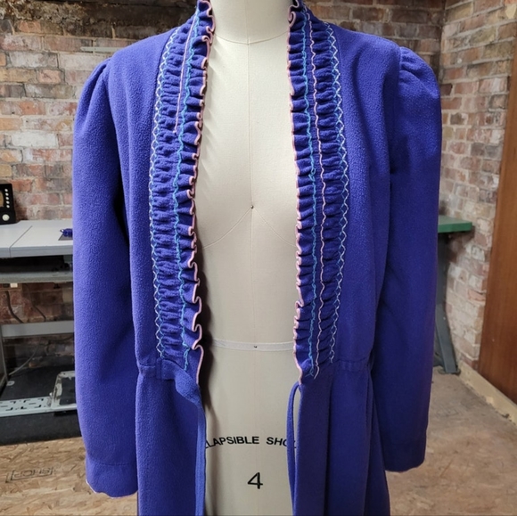 Vintage purple 80's comfy robe Medium - Picture 3 of 8